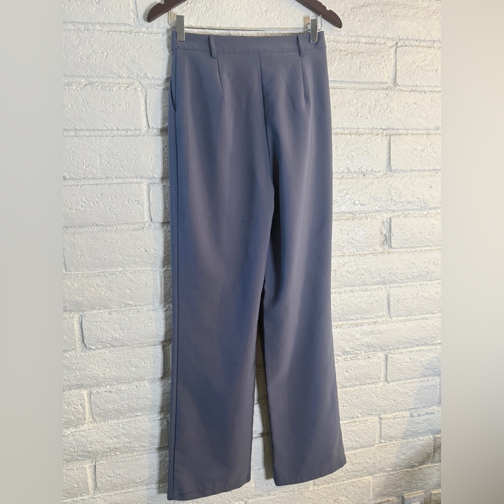 Fashion Nova High Waisted Wide Leg Pants Blue Gray Size Small - Picture 5 of 8